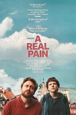 A Real Pain Movie Poster Sided Original X Jesse Eisenberg Kieran