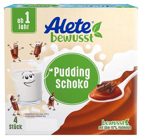 Alete Bewusst Pudding Schoko Ab 1 Jahr Schokoladiges Dessert Wie