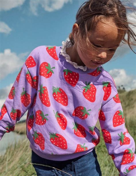 Printed Relaxed Sweatshirt Parma Violet Strawberries Boden Uk