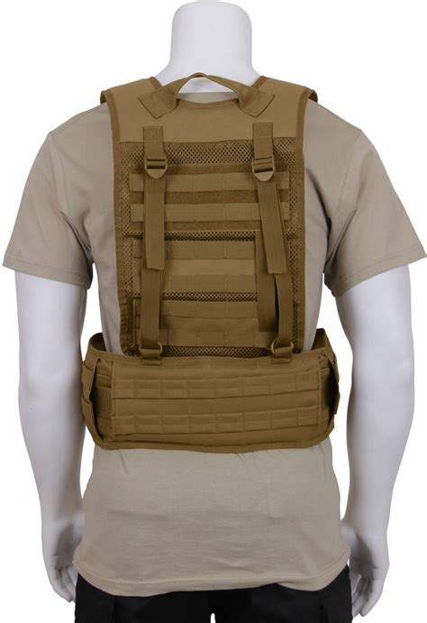 Tactical Load Bearing Military Molle Police Battle Belt Harness Vest Ebay