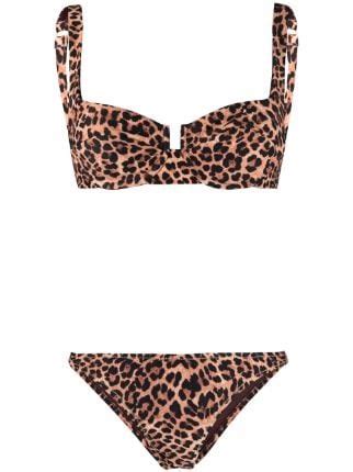 Reina Olga Leopard Print Balcony Bikini Farfetch