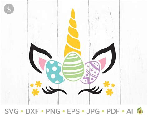 Easter Unicorn Svg Easter Bunny Unicorn Svg Flowers Unicorn Svg