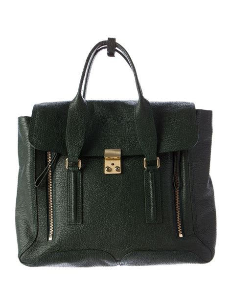 Forest Green Textured Leather 3 1 Phillip Lim Pashli Satchel With Gold