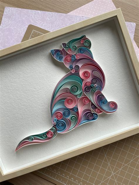 Template To Make Cat Quilling Patterns Paper Craft Etsy