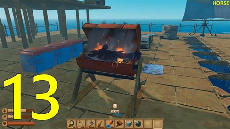 Raft Make Advanced Grill Survival Mode Episode 13 Gameplay Youtube