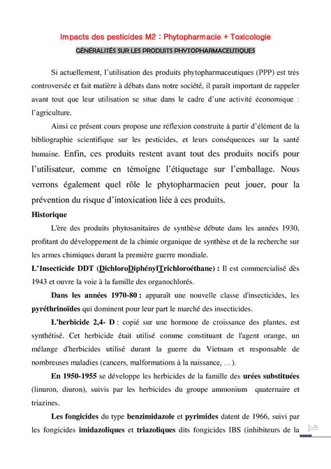 Impacts Environnementaux Des Pesticides Impacts Des Pesticides M 2