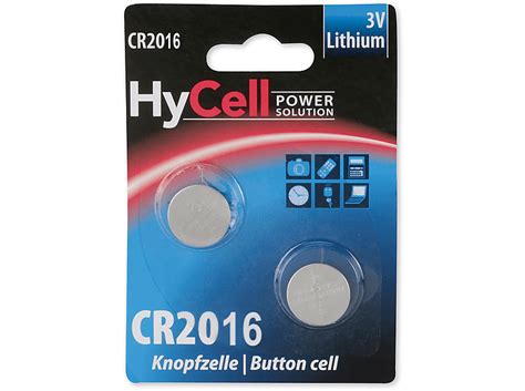 ANSMANN 5020182 CR 2016 HYCELL 2 ER BLISTER CR2016 Knopfzelle Lithium