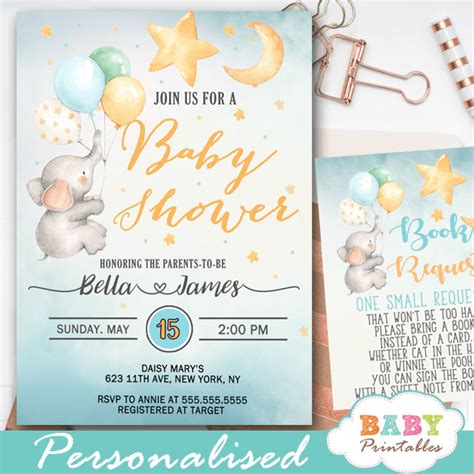 Baby Shower Invitation Moon And Stars Paper And Party Supplies Invitations