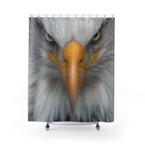 Angry American Bald Eagle Designer Print Shower Curtains Add