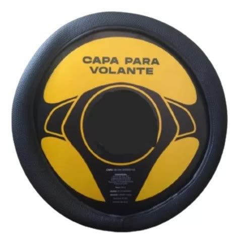 Capa Volante Carro Universal Macia Preta Tipo Couro