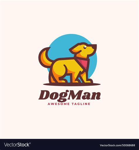 Logo dog man simple mascot style Royalty Free Vector Image