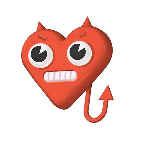 Premium Vector Heart Devil Mascot With Horns And Tail For Valentines