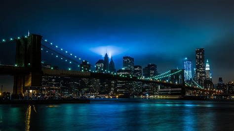 Brooklyn Bridge Night Cityscape Wallpapers Wallpaper Cave