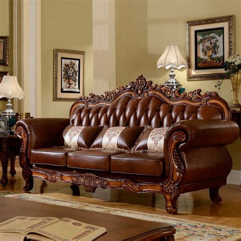 Modern Luxury European Sofa Set Furniture 1-3 Seat Sofa Royal Style Pu Leather Sofas For Home ...