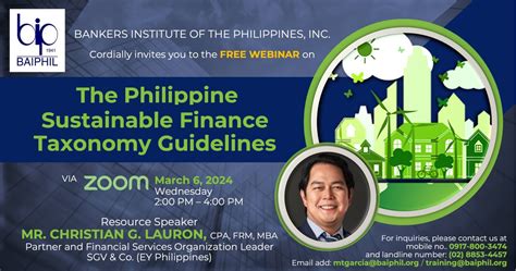 The Philippine Sustainable Finance Taxonomy Guidelines BAIPHIL