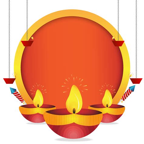 Happy Diwali greeting illustration with burning diya for festival of ...