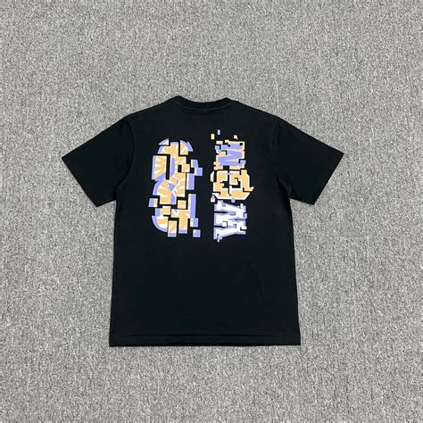 Bape Digital Camo Shark Face Logo T Shirts Black White