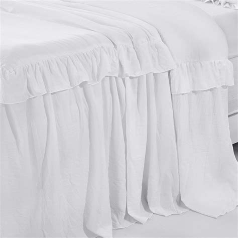 Hig 3 Piece Ruffle Skirt Bedspread Set 30 Inches Drop Ruffled Style