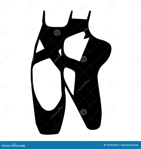 Silhouette Of Ballet Shoes Vector Illustration Stock Illustration