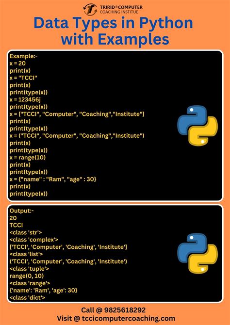 Data Types In Python With Examples Tcci