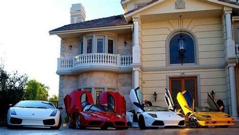 Hot Mansion With Lamborghinis In Front 4 To Be Exact Dream Car Garage