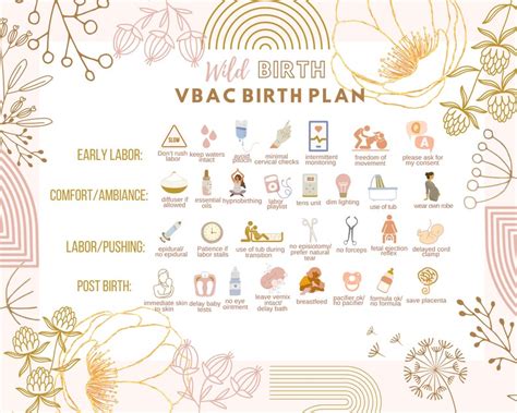 Printable Birth Template L Vbac Birth Plan L Labor And Delivery Tools L