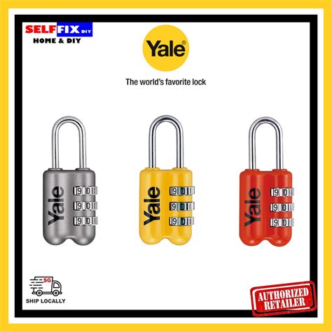 YALE YP2 23 128 1 Grey Yellow Red Luggage Pad Lock Standard 3 Digit