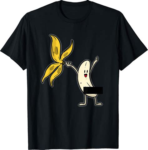 Banana Striptease Censored T Shirt Naked Funny Adult T Shirt Amazon Co Uk Clothing