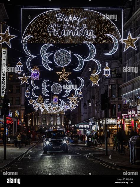 Londons First Ever Ramadan Lights In Piccadilly Circus Stock Photo Alamy