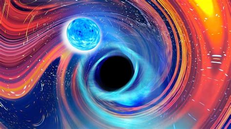 Black Hole Eats Neutron Star Gravitational Waves From Collision Hit