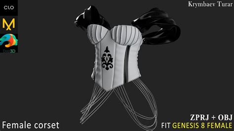 Female Corset Marvelous Designer 3d Model Cgtrader