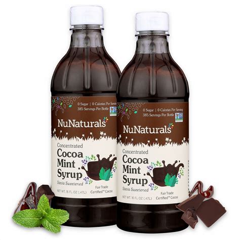 Stevia Organic Cocoa Mint Syrup Stevia Syrup Stevia By Nunaturals