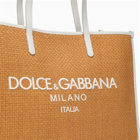 Dolce Gabbana Large Honey Coloured Shopping Bag With Logo Thedoublef