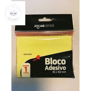 Bloco Adesivo Jocar Office Amarelo 100 Folhas Shopee Brasil