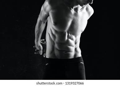 Man Naked Torso On Black Background Stock Photo 2128643183 Shutterstock
