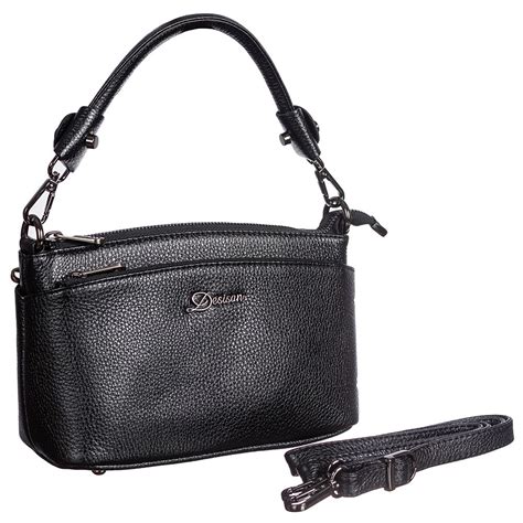 Сумка женская кожаная Desisan 2043-01 черный флотар | e-bags.com.ua