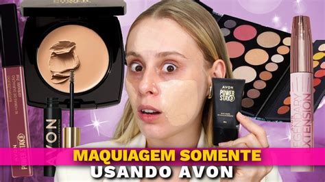 MAQUIAGEM COMPLETA Usando UMA MARCA AVON YouTube