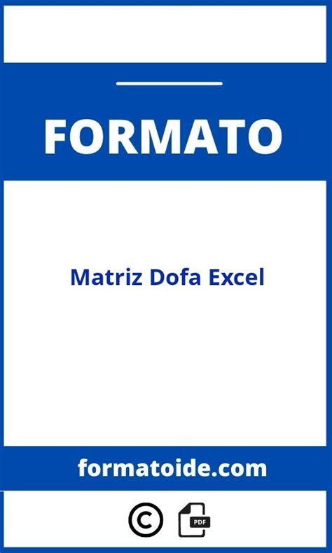 Formato Matriz Dofa Excel WORD Modelo PDF 41820 The Best Porn Website