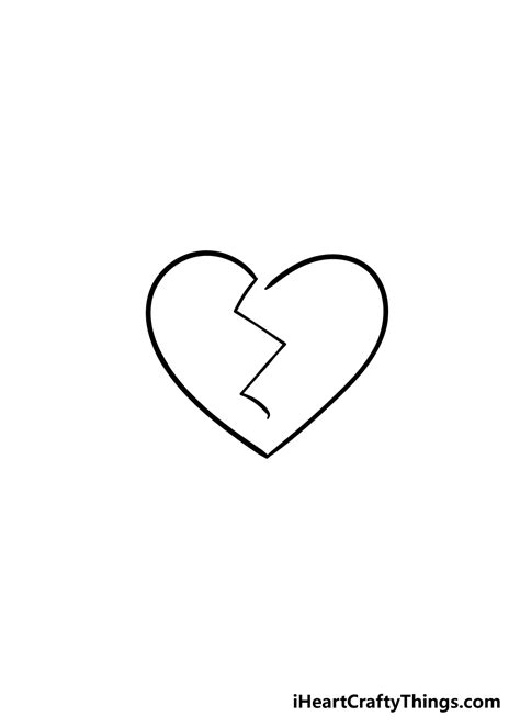 Broken Heart Drawing - How To Draw A Broken Heart Step By Step