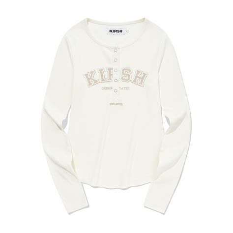 Kirsh Arch Logo Slim Fit Long Sleeve Ivory Shopee Singapore