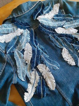 Upcycled Denim Feathers Denim Crafts Denim Crafts Diy Upcycled Denim