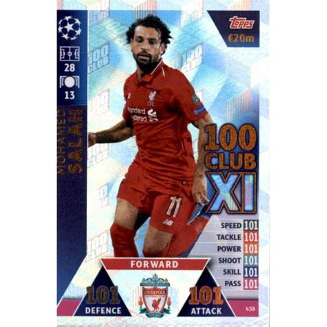 Sale Online Mohamed Salah 100 Club Xi Topps Champions League 2018 19