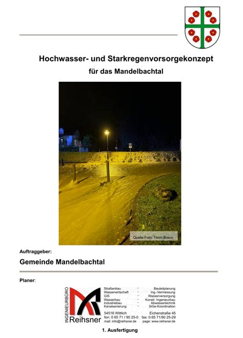 Hochwasser Und Starkregenvorsorgekonzept Für Die Gemeinde