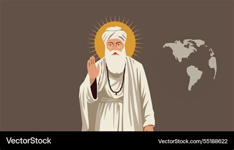 Guru nanak dev ji universal blessings art Vector Image