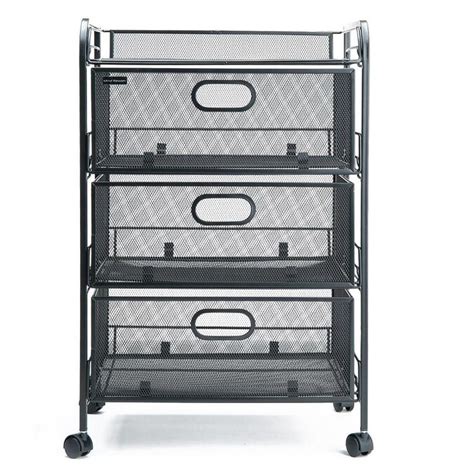 Mind Reader Mind Reader Mesh 4 Drawer Rolling Mesh Office Cart, Metal ...