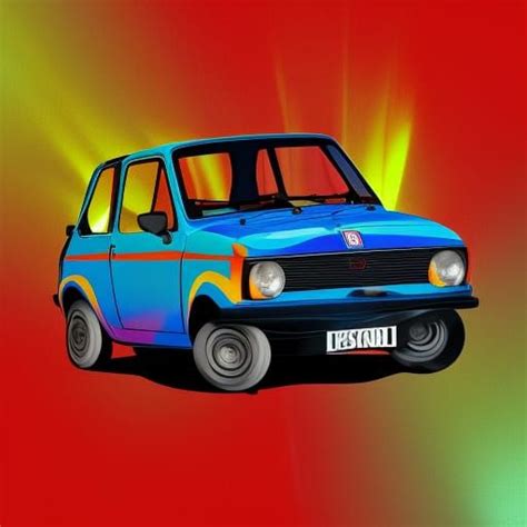 Graphic Design For The Fiat 126p Fan Club With Square Headlights Ai