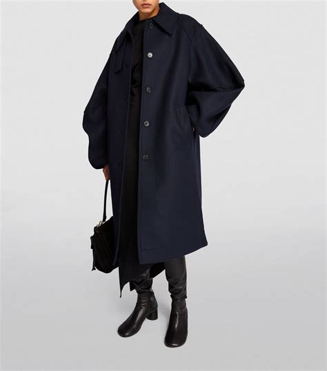 Jw Anderson Navy Balloon Sleeved Pea Coat Harrods Uk