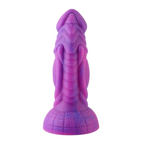 Merman Fantasy Zuignap Dildo Paars 18 Cm Hismith