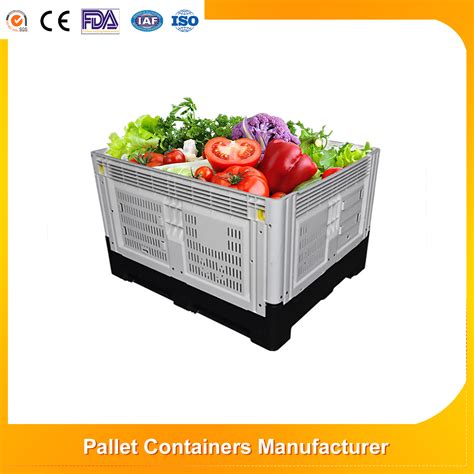 HDPE Food Grade Mesh Vented Stackable Storage Plastic Pallet Container