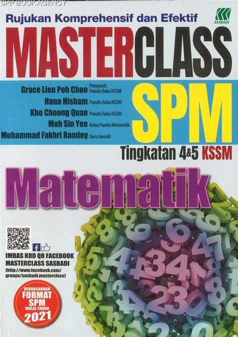 Sasbadi Rujukan Komprehensif Dan Efektif Master Class Spm Matematik